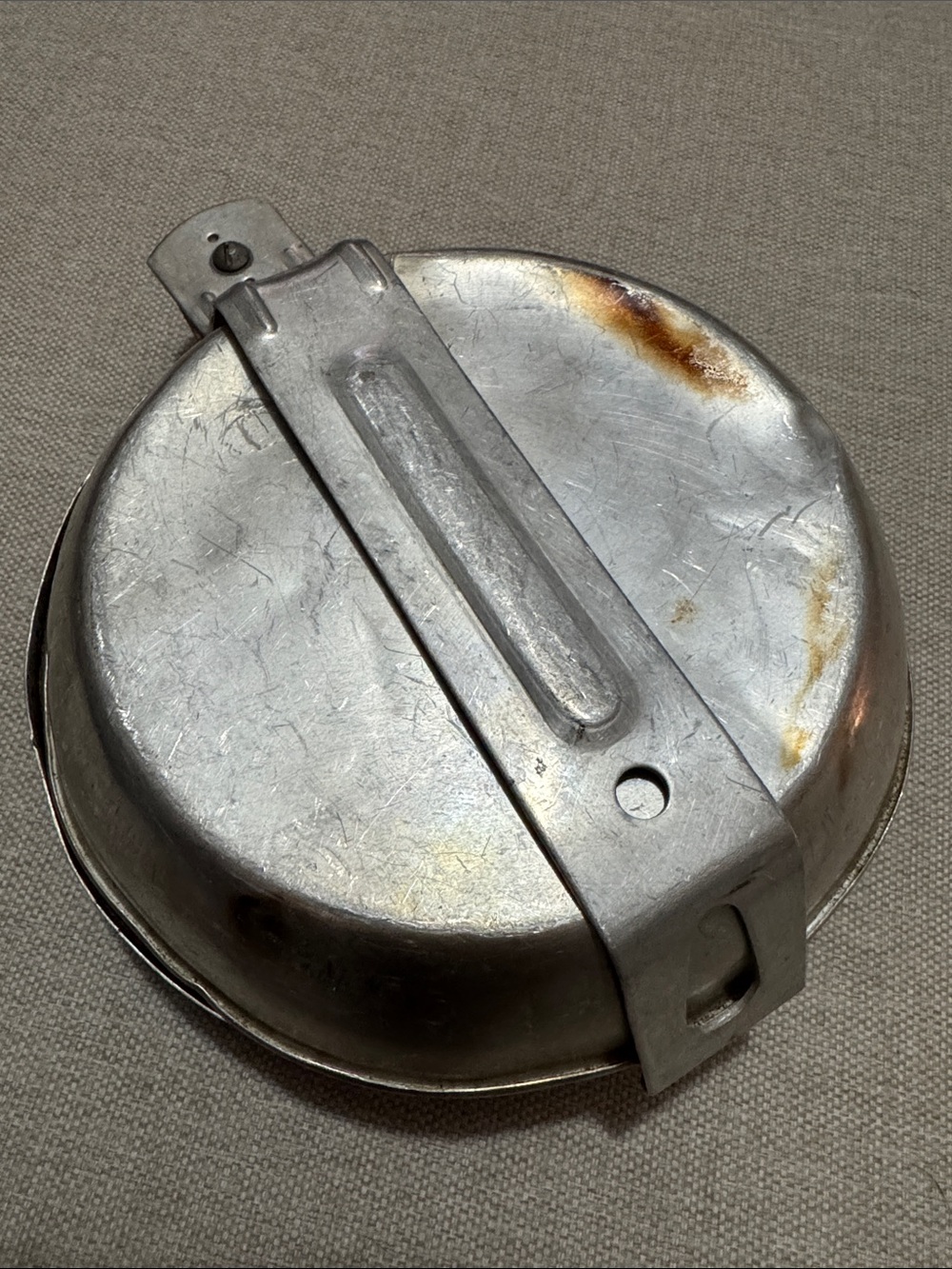 Used Mess Kit-Multi Piece Set-Pans Pots with Lid-Plastic Cup-Metal-Used-Marks - Picture 8 of 9